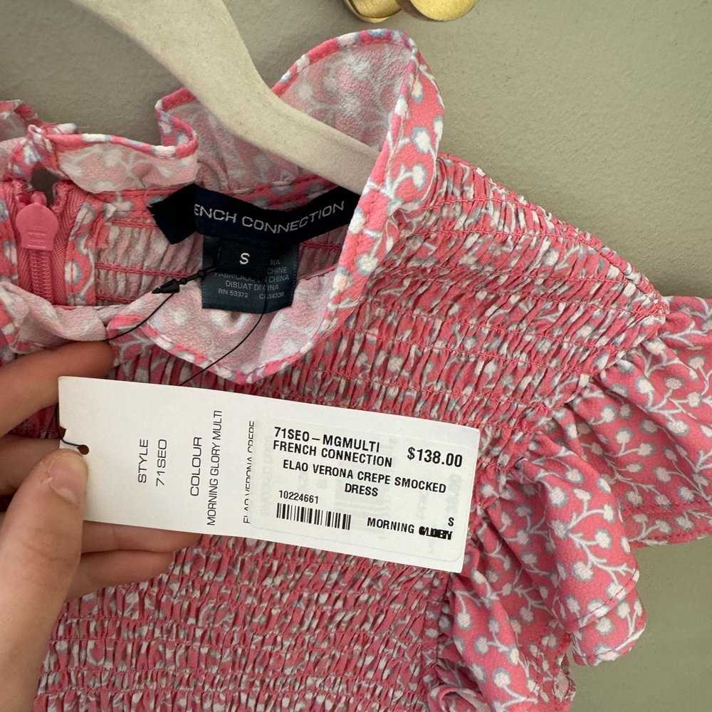 French Connection Elao Verona Crepe Smocked Dress - Picture 3 of 5